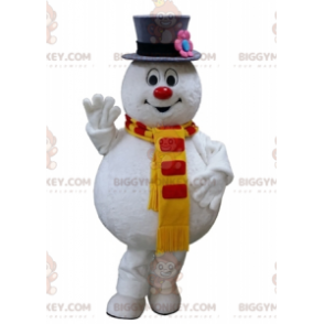 Funny Plump White Snowman BIGGYMONKEY™ Mascot Costume –