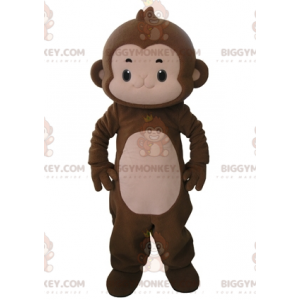 Disfraz de mascota mono marrón y rosa muy lindo BIGGYMONKEY™ -
