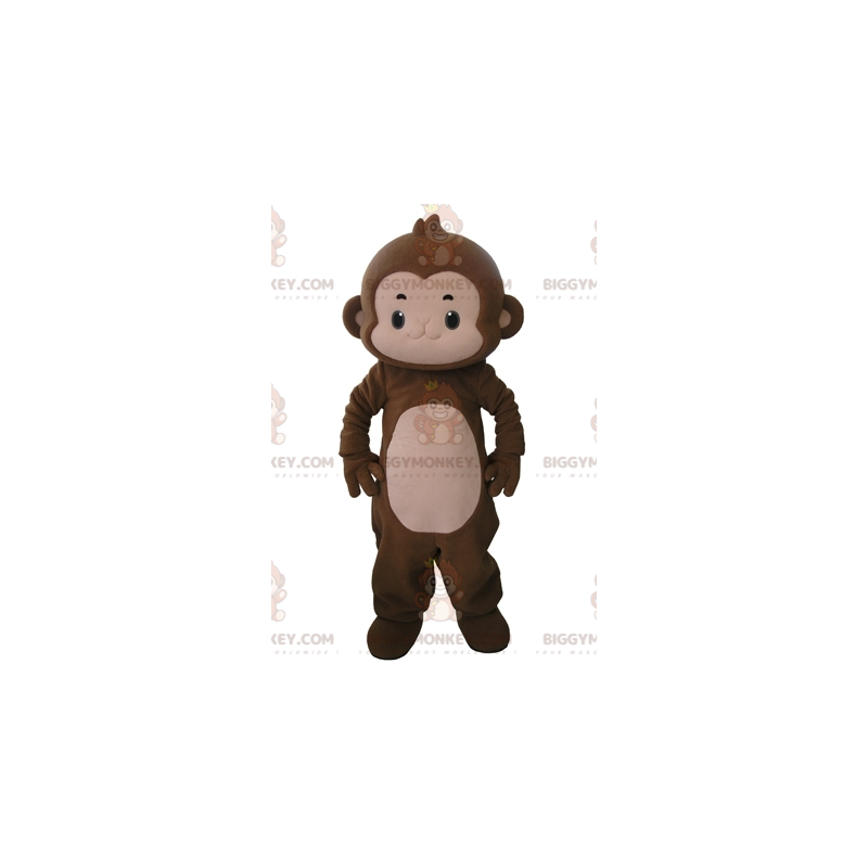 Costume de mascotte BIGGYMONKEY™ de singe marron et rose très