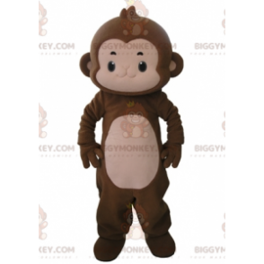 Disfraz de mascota mono marrón y rosa muy lindo BIGGYMONKEY™ -