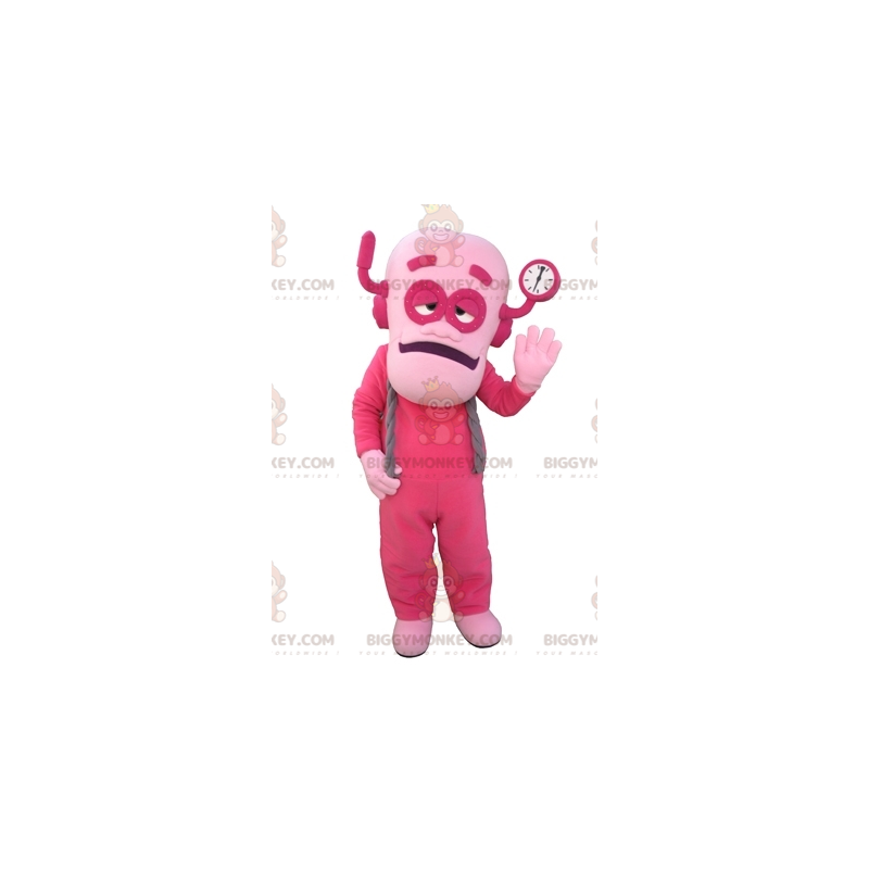 Pink Robot Man BIGGYMONKEY™ maskotkostume klædt i pink -