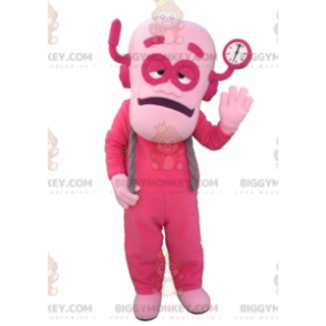 Pink Robot Man BIGGYMONKEY™ maskotkostume klædt i pink -