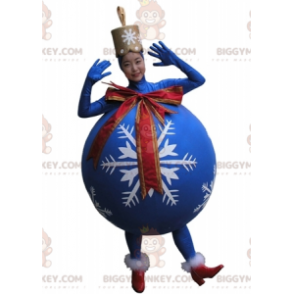 Giant Blue Christmas Tree Ball BIGGYMONKEY™ Mascot Costume -