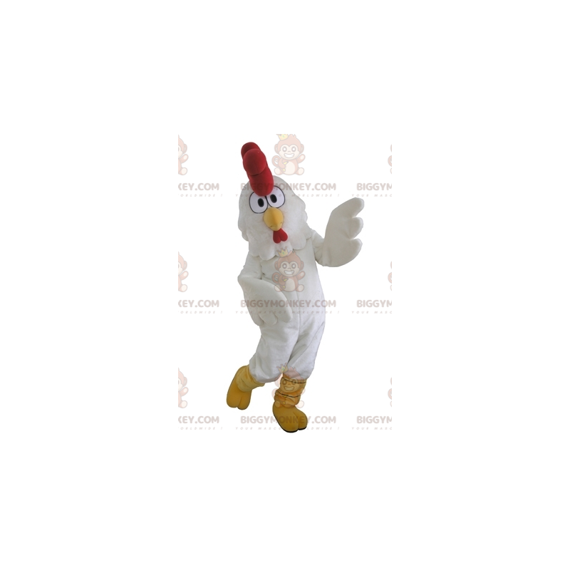 Giant White Hen Rooster BIGGYMONKEY™ Mascot Costume –