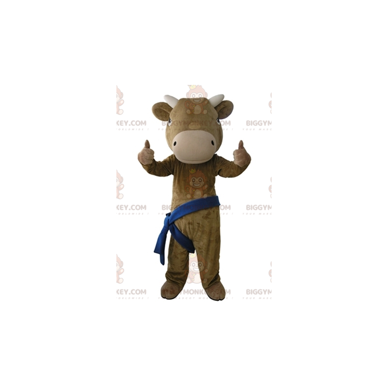 BIGGYMONKEY™ Disfraz de Mascota de Vaca Marrón y Beige Gigante