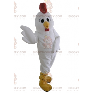 Στολή μασκότ Giant White Hen BIGGYMONKEY™. Κοστούμι μασκότ