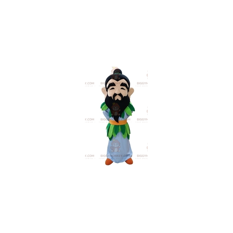 Bearded Man BIGGYMONKEY™ Maskotdräkt med färgglad outfit -