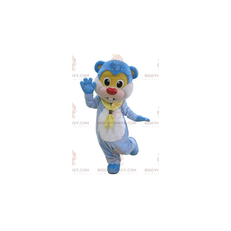 Bonito disfraz de mascota de peluche azul de castor gigante
