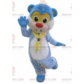 Bonito disfraz de mascota de peluche azul de castor gigante