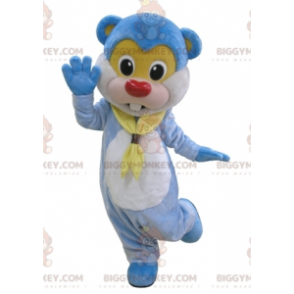 Süßes Biggymonkey™-Maskottchen-Kostüm für Riesenbiber, blauer