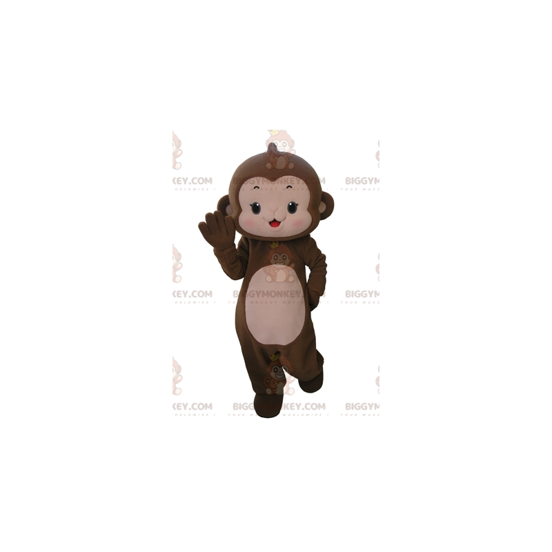 Costume de mascotte BIGGYMONKEY™ de singe marron et rose très