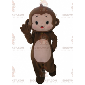 Costume de mascotte BIGGYMONKEY™ de singe marron et rose très