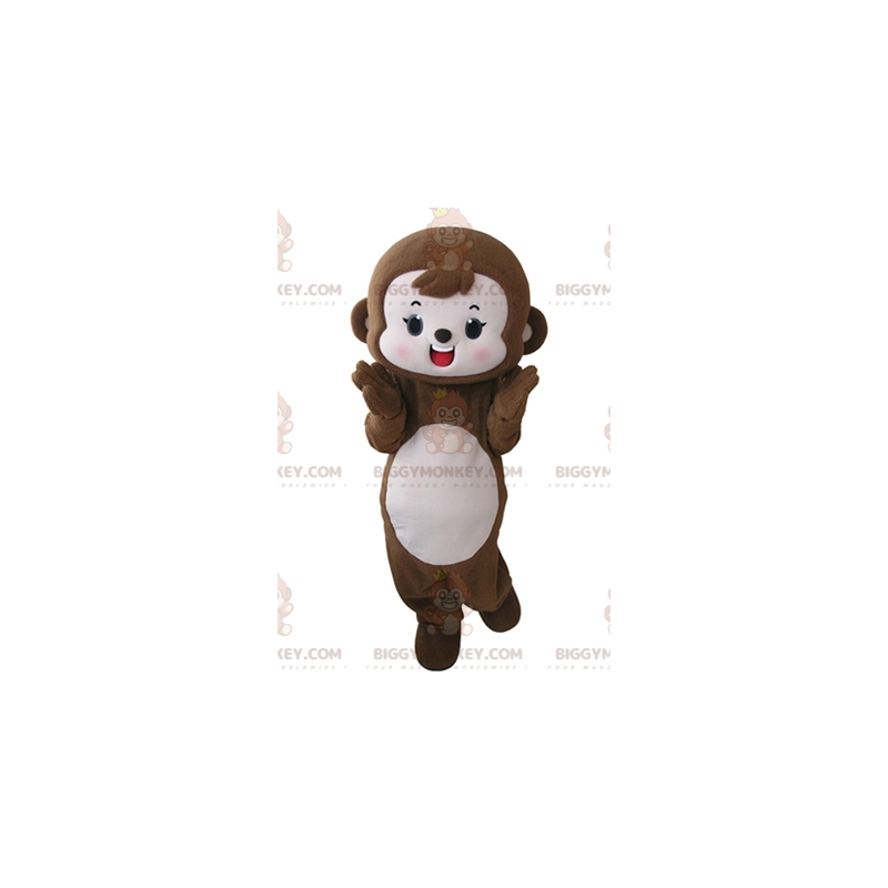 Costume de mascotte BIGGYMONKEY™ de singe marron et rose mignon