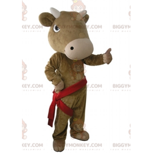 Costume de mascotte BIGGYMONKEY™ de vache marron géante et très