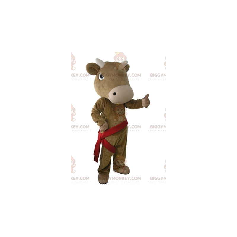 Giant Realistic Brown Cow BIGGYMONKEY™ Mascot Costume –