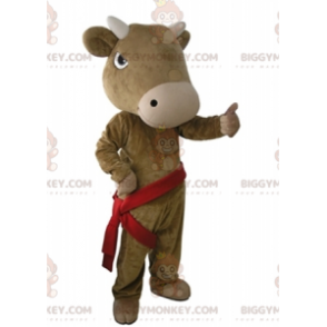Costume de mascotte BIGGYMONKEY™ de vache marron géante et très