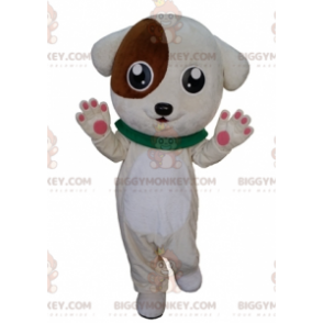 Costume de mascotte BIGGYMONKEY™ de chiot blanc et marron