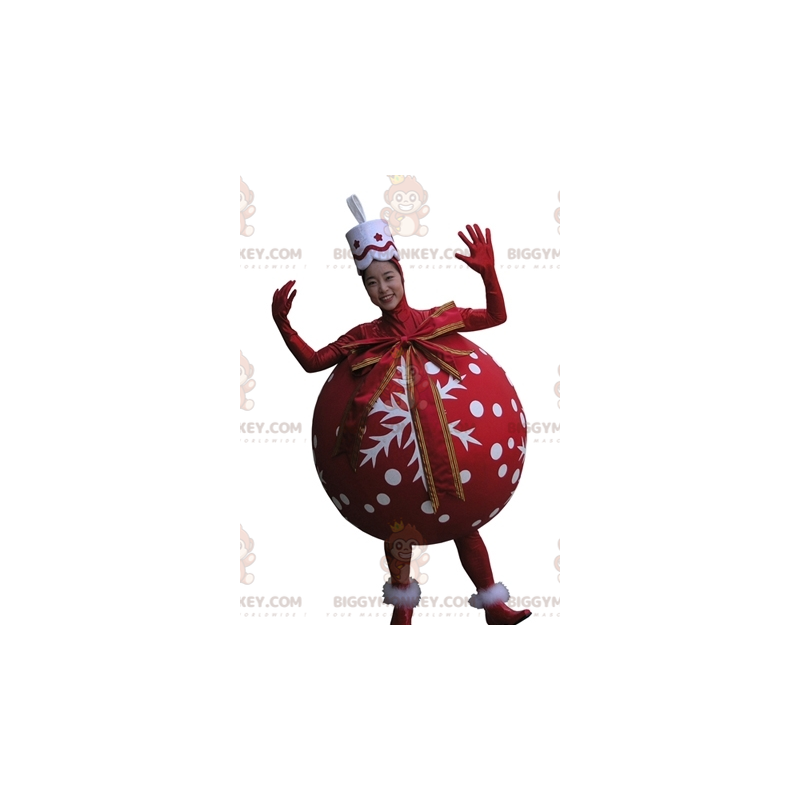 Giant Red Christmas Tree Ball BIGGYMONKEY™ Mascot Costume –