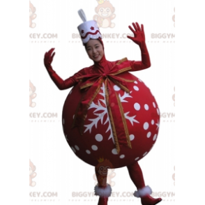 Costume de mascotte BIGGYMONKEY™ de boule de sapin de Noël