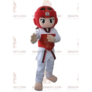 BIGGYMONKEY™ costume da mascotte taekwendoka ragazza in abito