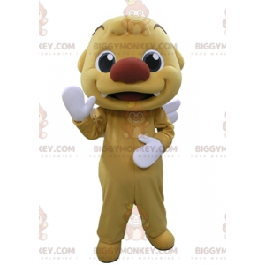 BIGGYMONKEY™ Maskotdräkt Mycket leende gul man med vingar -