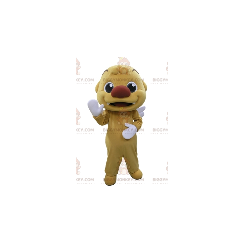 Disfraz de mascota BIGGYMONKEY™ Hombre amarillo muy sonriente