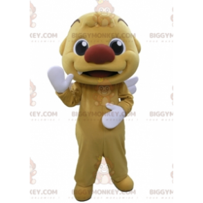 BIGGYMONKEY™ Maskotdräkt Mycket leende gul man med vingar -