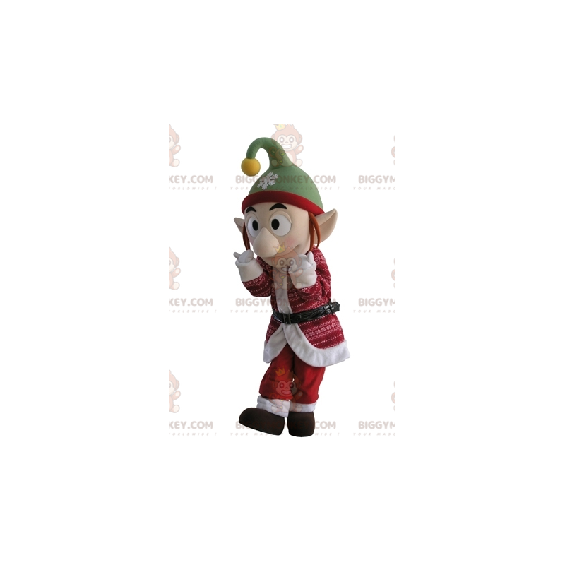 BIGGYMONKEY™ Costume da mascotte da elfo in abito natalizio con