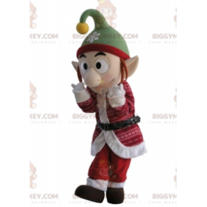 BIGGYMONKEY™ Costume da mascotte da elfo in abito natalizio con