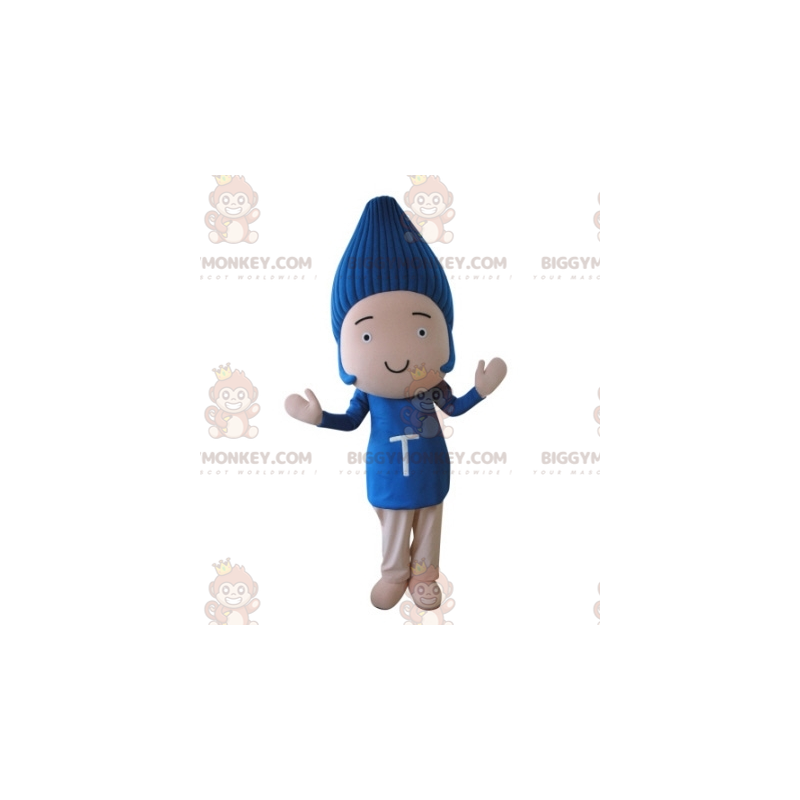 Baby Doll BIGGYMONKEY™ Costume da mascotte con capelli blu -