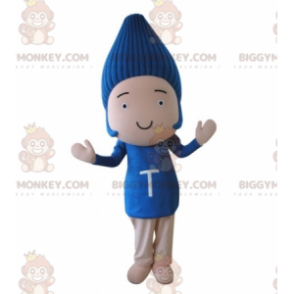 Baby Doll BIGGYMONKEY™ Costume da mascotte con capelli blu -