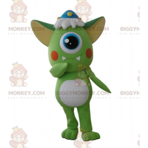 Costume de mascotte BIGGYMONKEY™ d'extra-terrestre vert cyclope