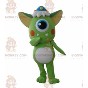 Costume de mascotte BIGGYMONKEY™ d'extra-terrestre vert cyclope