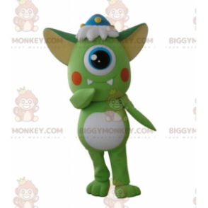 Cyclops Green Alien BIGGYMONKEY™ mascottekostuum -