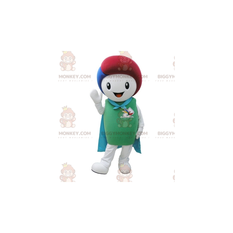 Costume de mascotte BIGGYMONKEY™ de bonhomme blanc et vert avec