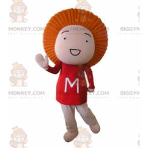 Baby Doll BIGGYMONKEY™ Maskottchenkostüm mit orangefarbenen