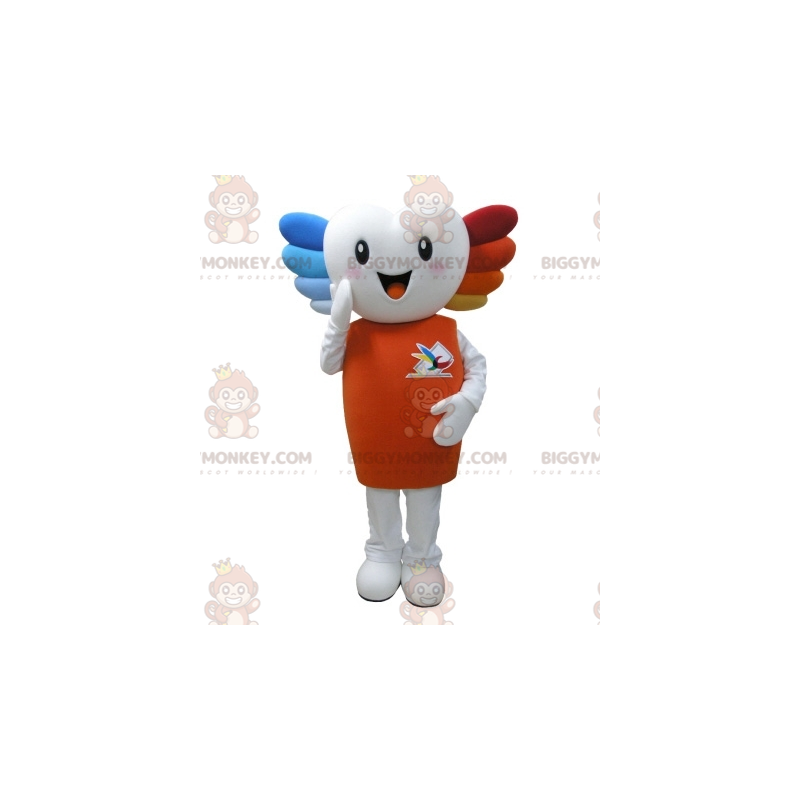 Costume de mascotte BIGGYMONKEY™ de bonhomme blanc avec les