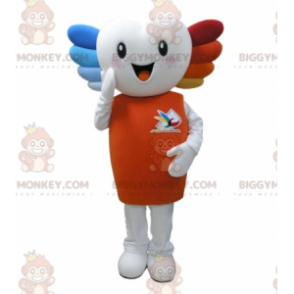 Costume de mascotte BIGGYMONKEY™ de bonhomme blanc avec les