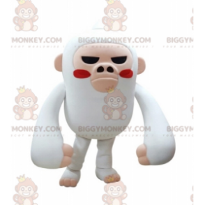 Costume de mascotte BIGGYMONKEY™ de singe blanc et rose à l'air