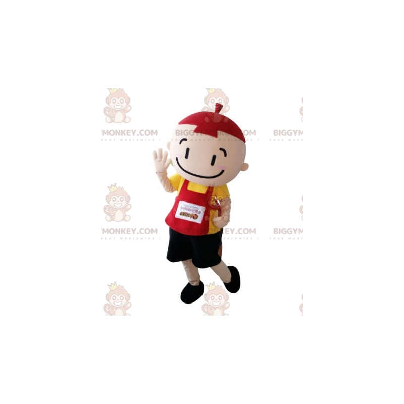 Traje de mascote colorido Little Boy BIGGYMONKEY™ com babador –