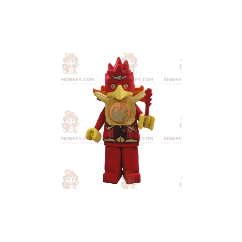 Kostým maskota BIGGYMONKEY™ Lego Red and Yellow Eagle Bird –