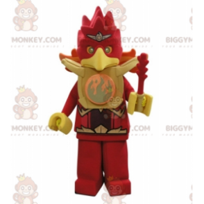 BIGGYMONKEY™ Disfraz de mascota pájaro águila roja y amarilla