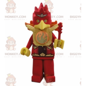 BIGGYMONKEY™ Lego rode en gele adelaar vogel mascotte kostuum -