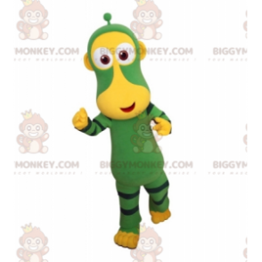 Costume mascotte scimmia BIGGYMONKEY™ verde e giallo. Costume