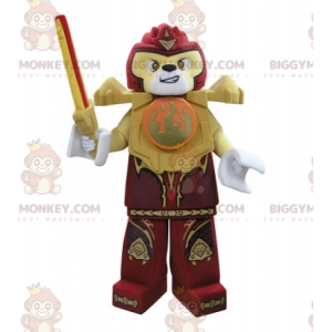 Disfraz de mascota Lego BIGGYMONKEY™ Tigre amarillo y rojo con