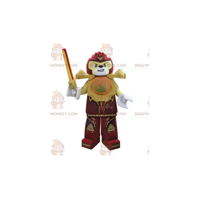 Disfraz de mascota Lego BIGGYMONKEY™ Tigre amarillo y rojo con