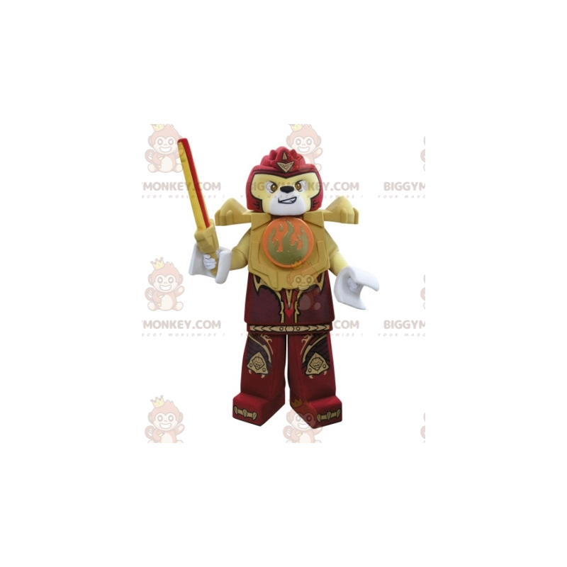Kostým Lego BIGGYMONKEY™ maskota Žlutý a červený tygr s mečem –