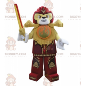 Costume de mascotte BIGGYMONKEY™ de Lego de tigre jaune et