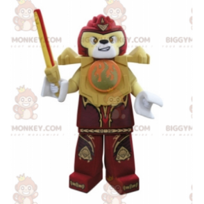 Lego BIGGYMONKEY™ Mascot Costume Yellow & Red Tiger With Sword
