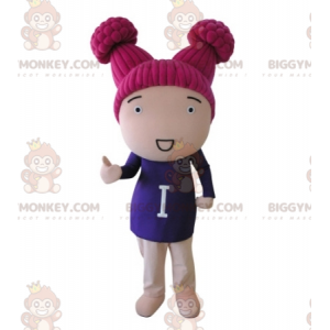 BIGGYMONKEY™-mascottekostuum voor meisjespop met roze haar -